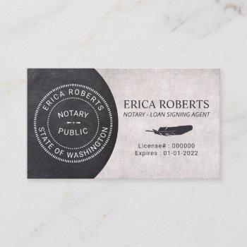 notary stamp loan signing agent professional business card