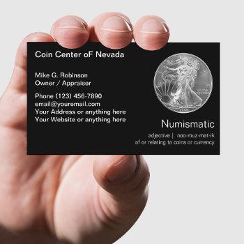 numismatic coin collecting dealer business card