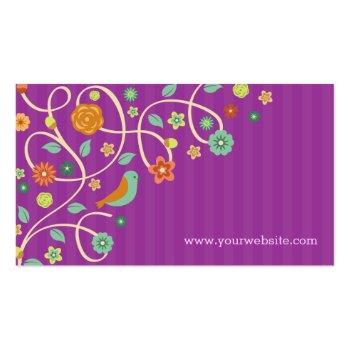 Small Nurse - Purple Nature Theme Business Card Back View