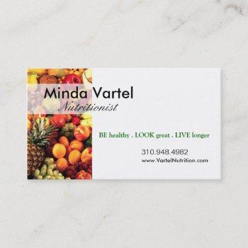nutritionist food coach, healthy, weight loss business card