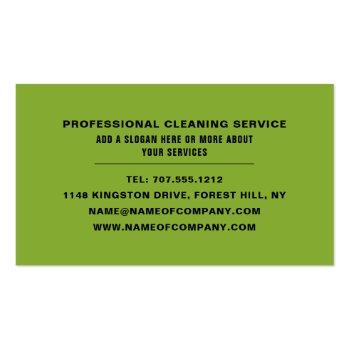 Small Office, Residential, Commercial, Cleaning Service Business Card Back View