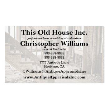Small Old House Remodeling Restoration Business Card Back View