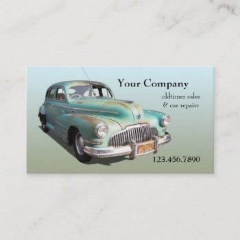 oldtimer car sales repairs business card