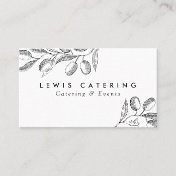 Small Olive Branch Business Card Front View