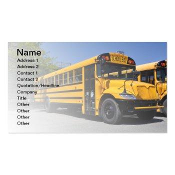 Small One Large Yellow School Bus Business Card Front View