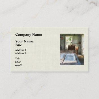 one room schoolhouse with book business card