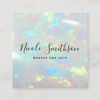 opal gemstone texture background square business card