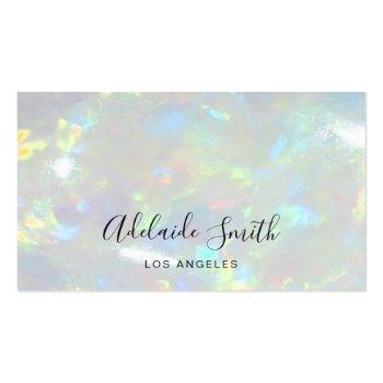 Small Opal Photo Background Business Card Front View