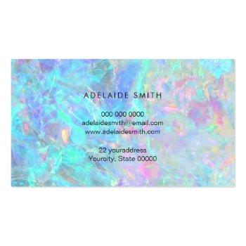 Small Opal Texture Photo Business Card Back View
