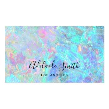 Small Opal Texture Photo Business Card Front View