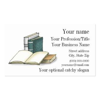 Small Open Book Design Business Card Front View