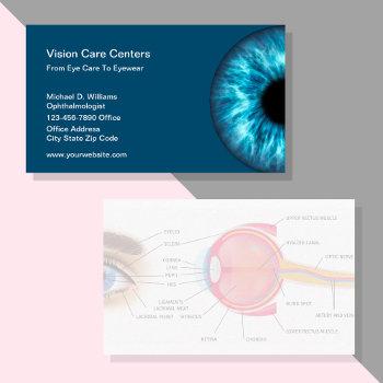 ophthalmologist eye care eyewear store business card