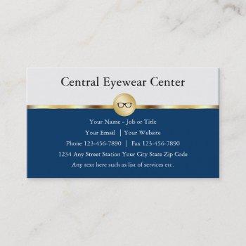 Small Optician Business Cards Front View