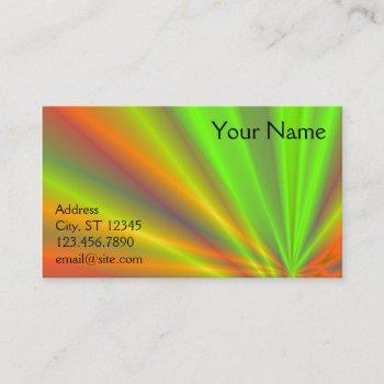 orange and green light show fractal art business card