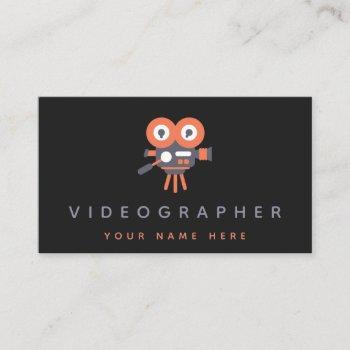 orange movie camera video production filming black business card