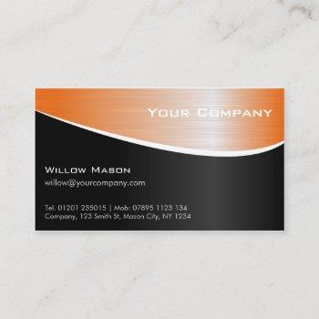 orange steel effect professional business card