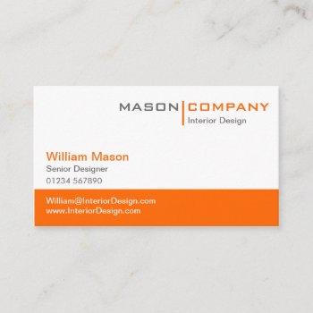 orange & white corporate business card
