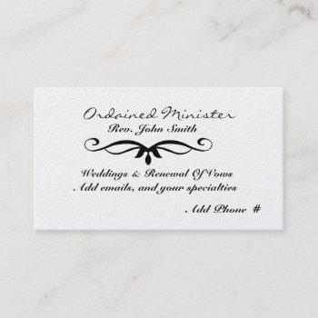 ordained minister's  business card