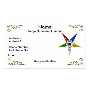 Small Order Of The Eastern Star Profile/business Card Front View