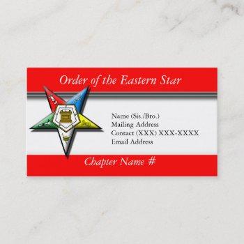 order of the eastern star red business card