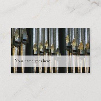 Small Organ Pipes Business Card - Silver Pipes Front View
