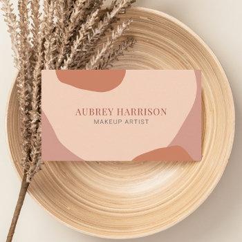 organic abstract modern brown blush business card