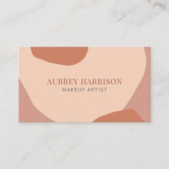 organic abstract modern brown blush business card