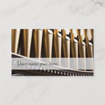 Small Organist Business Cards - Golden Pipes Front View