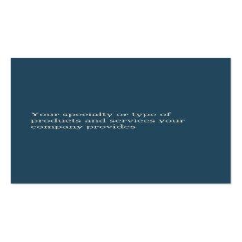 Small Oversize Navy Blue Professional Bold Type Design Business Card Back View