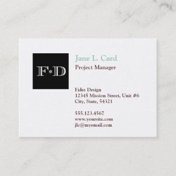 oversize thumbnail logo simply chic white brown business card