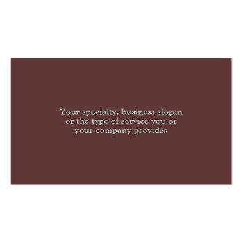 Small Oversize Thumbnail Logo Simply Chic White Brown Business Card Back View