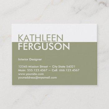 oversize two tone color block green professional business card