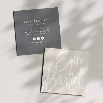 oversized name | sketched signature square business card