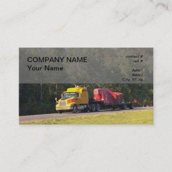 oversized semi flatbed truck business card