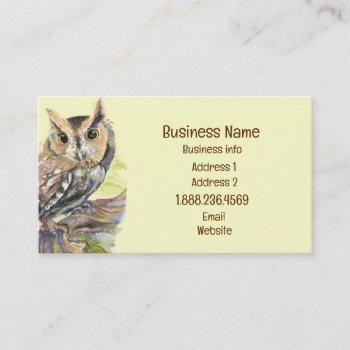 owl, bird, nature, wilderness, environment busines business card
