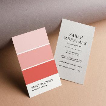 paint chip | editable color interior designer business card