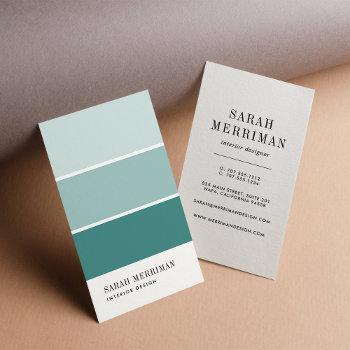 paint chip | editable color interior designer business card