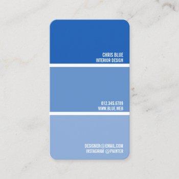 paint swatch | blue paint chips painter decorator business card