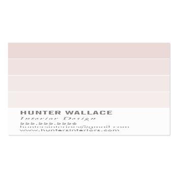 Small Paint Swatch Chip Modern Decor Ombre Blush Pink Business Card Front View