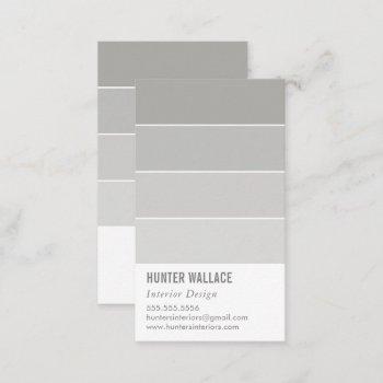 paint swatch chip modern decor ombre gray business card