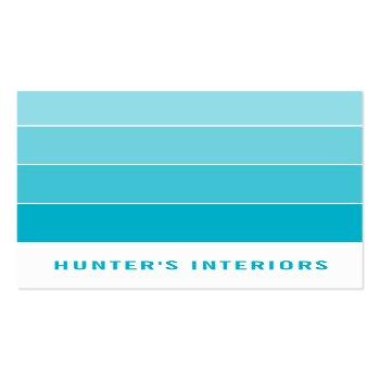 Small Paint Swatch Chip Modern Interiors Ombre Blue Business Card Back View