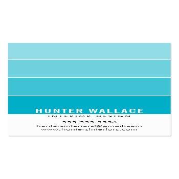 Small Paint Swatch Chip Modern Interiors Ombre Blue Business Card Front View