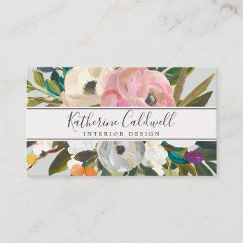 painted floral business card