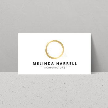painted gold circle acupuncture, healer, wellness business card