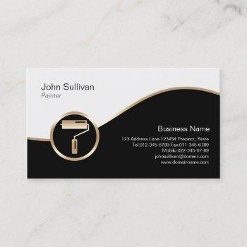 painter business card paint rollerbrush icon