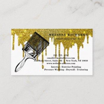 painter gold drip business card