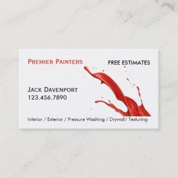 painter simple red splash professional business card