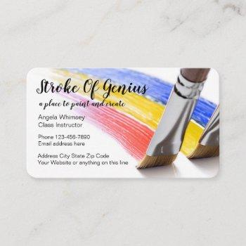 painting and crafts classes business card