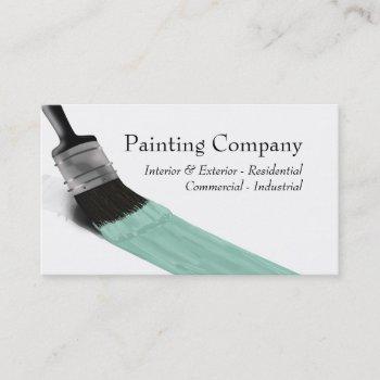 painting painter service company brush pastel mint business card