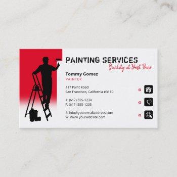 painting services | painter at work red business card